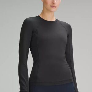 Lululemon Athletica Rulu run Black Long Sleeve Tee size 12 NWT